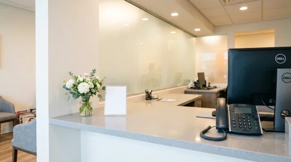 Physician reviewing information with a patient during a visit