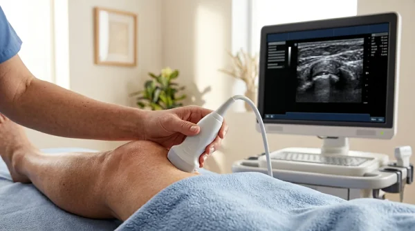 Musculoskeletal ultrasound machine used for diagnostic imaging
